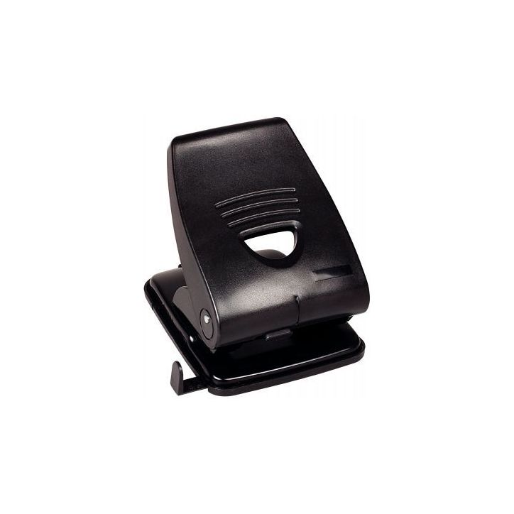 Perforateur 2 trous. Capacité 40 feuilles. Ecart 8 cm. à¸6mm. Réglette. Coloris Noir et Gris.