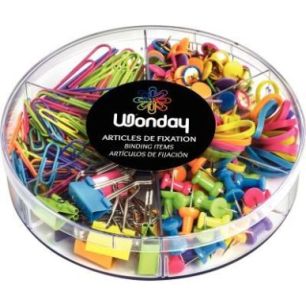 Achetez WONDAY Kit de petites fournitures assortis Fun : élastique, punaise, trombone, push pins, p..