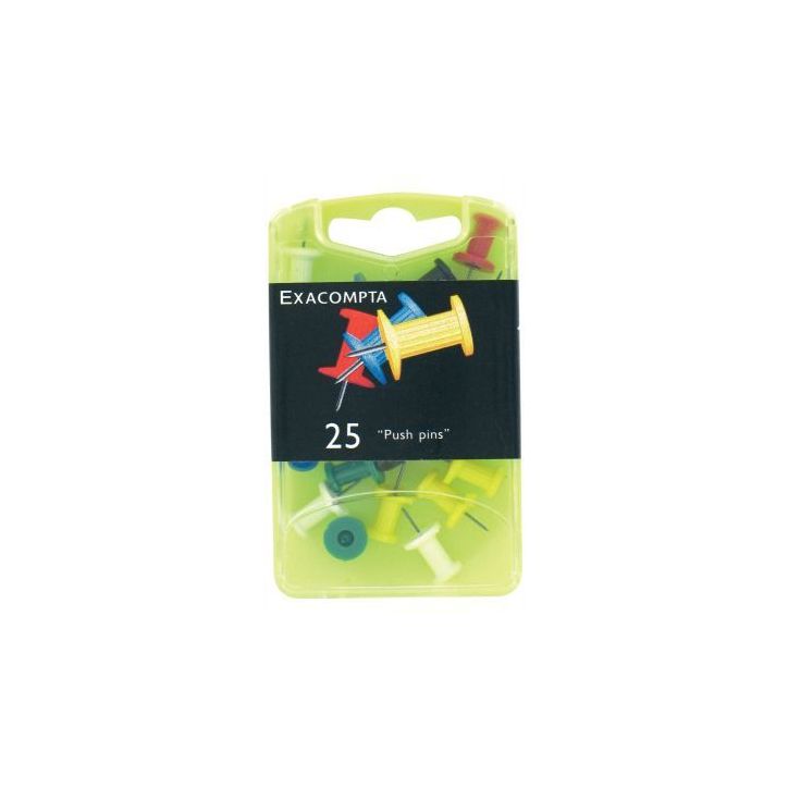Boite de 25 pushpins 10mm assortis CAPSA 14740E EXACOMPTA