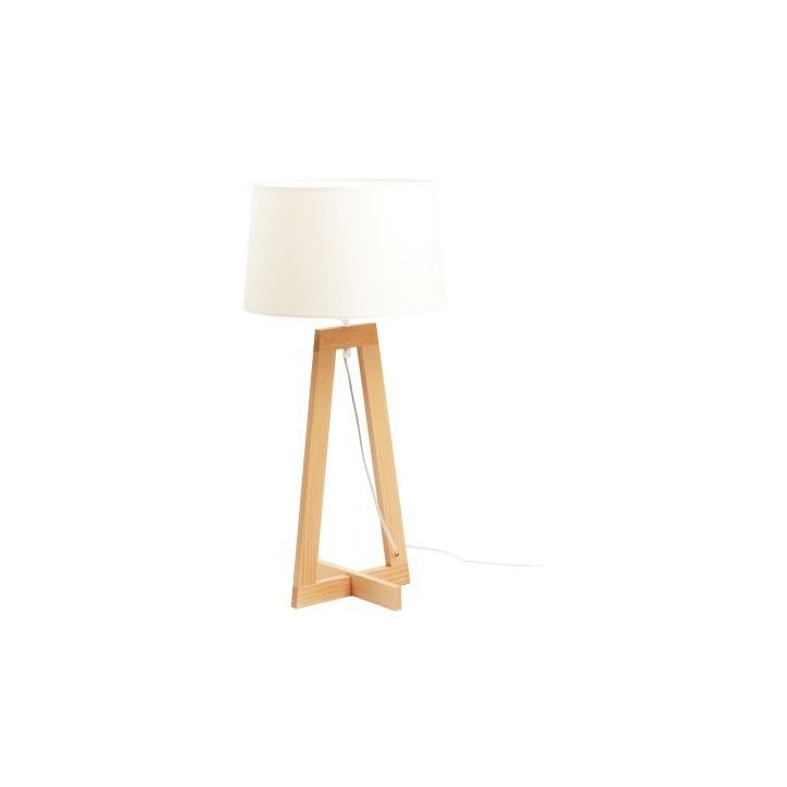 Lampe à poser Sacha bois et blanc SACHA LT AJ2 ALUMINOR