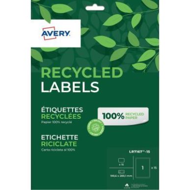 Achetez Paquet de 15 étiquettes recyclées laser et jet encre format 199.6 x 289.1 mm LR7167-15.FR ..