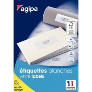 Achetez Boîte de 2100 étiquettes multi-usages blanches 70x42mm 119009 AGIPA pas cher sur Ma Rentrî.
