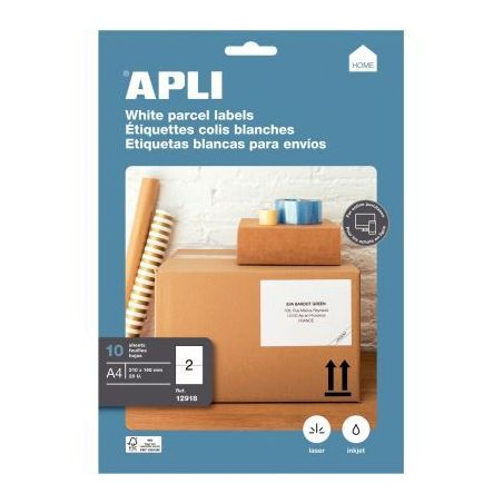 Achetez Pochette de 20 étiquettes coins droits multi-usages blanc 210x148mm 12918 APLI pas cher sur..