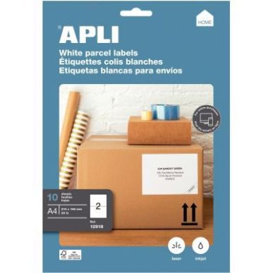 Achetez Pochette de 20 étiquettes coins droits multi-usages blanc 210x148mm 12918 APLI pas cher sur..