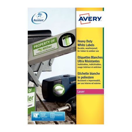Achetez Boîte de 80 étiquettes laser blanches inaltérables 99,1x139mm L4774-20 AVERY pas cher sur..