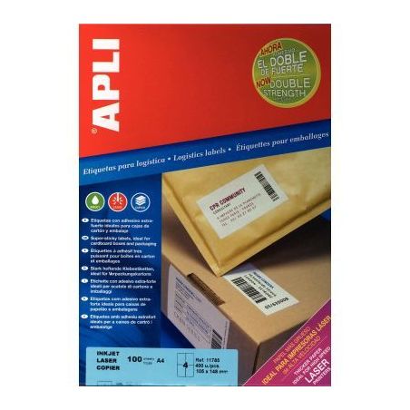 Achetez Boîte de 400 étiquettes adhésives extra fortes blanches 148x105mm 11785 AGIPA pas cher su..