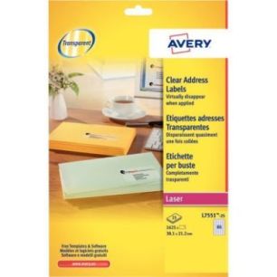 Achetez Pochette de 1625 étiquettes transparentes laser 38,1x21,2mm L7551-25 AVERY pas cher sur Ma ..