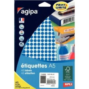 Achetez Etui de 2940 pastilles adhésives diamètre 8 mm bleu 114302 AGIPA pas cher sur Ma Rentrée ..