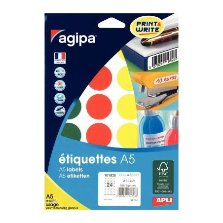 Achetez Etui de 168 pastilles de couleur diamètre 30mm coloris assortis 101828 AGIPA pas cher sur M..