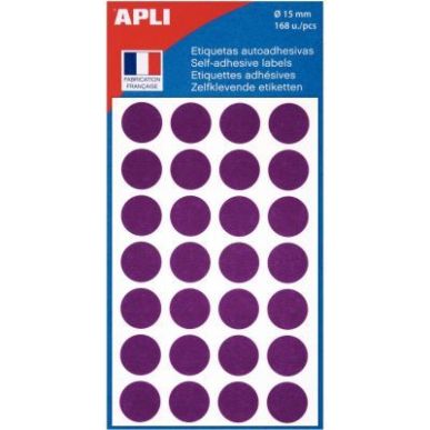 Achetez Pochette de 168 pastilles Ø15mm coloris mauve 111846 APLI pas cher sur Ma Rentrée Scolaire