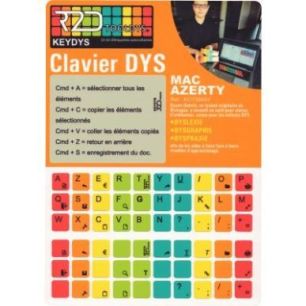Achetez Kit d'étiquettes pour clavier AZERTY Mac pour personnes à troubles DYS KDYSMAY pas cher su..