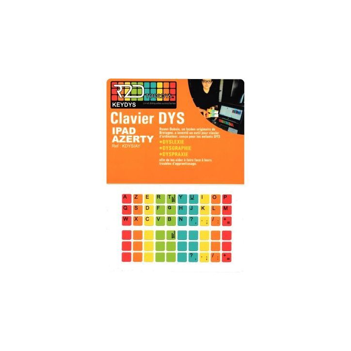 Kit d'étiquettes pour clavier AZERTY IPad pour personnes à troubles DYS KDYSIAY