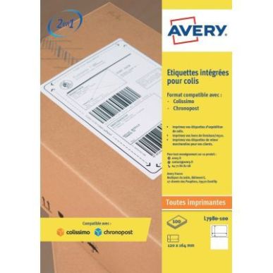 Achetez Paquet de 100 étiquettes pour colissimo format 120 x 164mm L7980-100.FR AVERY pas cher sur ..