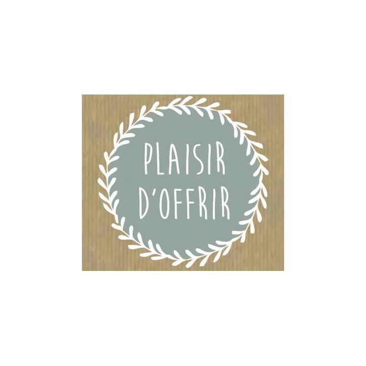 Rouleau de 500 étiquettes célébrations "Plaisir d'offrir" 40x35 mm gris 96E0413