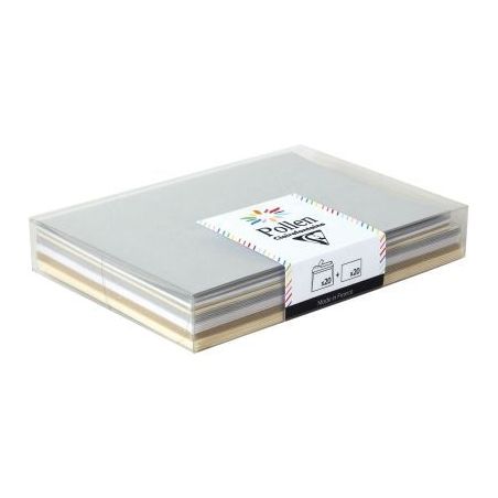 Achetez Paquet de 20 enveloppes Pollen 114x162mm avec 20 cartes assorties 20903C POLLEN CLAIREFONTAI..