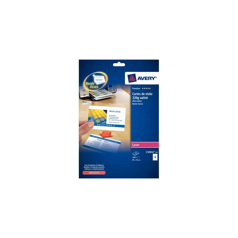 Achetez Pochette de 250 cartes de visite 85x54 mm C32011-25 AVERY pas cher sur Ma Rentrée Scolaire