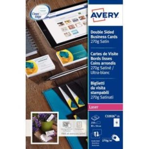 Achetez Pochette de 250 cartes de visite laser A4 270G C32026-25 AVERY pas cher sur Ma Rentrée Scol..