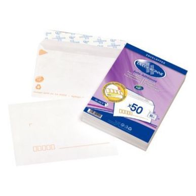 Achetez OXFORD Paquet de 50 enveloppes Blanches pré-casées auto-adhésives 80g format 114x162mm C6..