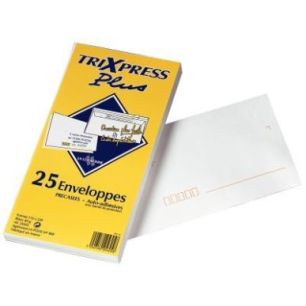 Achetez Paquet de 25 enveloppes blanches 110x220mm 80g bande siliconée précasées 25605 LA COURONN..