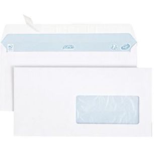 Achetez Boîte de 500 enveloppes blanches DL 110x220 80g/m² fenêtre 45x100 bande de protection 131..