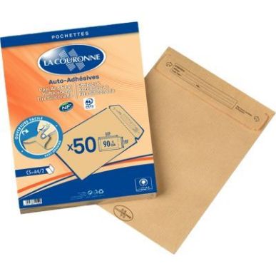 Achetez Paquet de 50 pochettes kraft C5 162x229 90g/m² bande de protection 51954 LA COURONNE pas ch..
