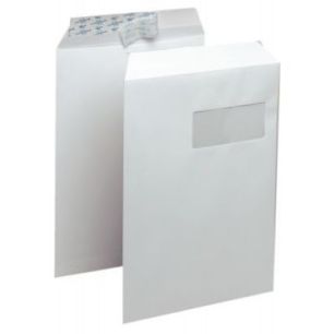 Achetez Paquet de 50 pochettes vélin blanc 229x324 90g/m² fenêtre 50x110 bande de protection 2305..