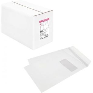 Achetez Boîte de 250 pochettes blanches C4 229x324 90g/m² fenêtre 50x110 bande de protection 9790..