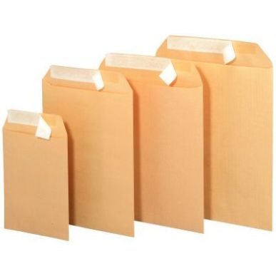 Achetez Boîte de 250 pochettes Kraft 90 g 26x33 cm. Auto adhésive avec bande de protection enlevab..