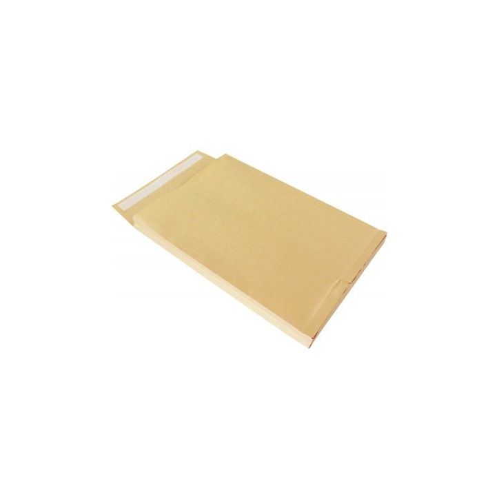 Paquet de 25 pochettes kraft armé 280x360mm 130g soufflet 30mm bande siliconné 23068 LA COURONNE