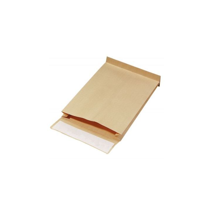 Paquet de 50 pochettes kraft armé 300x470mm soufflet 70mm bande siliconée 501732