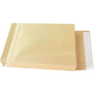 Achetez Paquet de 50 pochettes kraft armé brun 3 soufflets 260x330 120g/m² bande de protection 501..