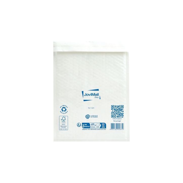 Carton de 100 pochettes blanches bulles d'air 240x330mm 153100108 JOVIMAIL JOVIPACK