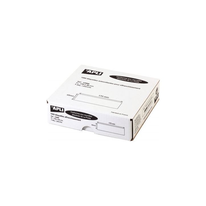 Boîte de 1000 étiquettes d'affranchissement 170x45mm 13569 AGIPA