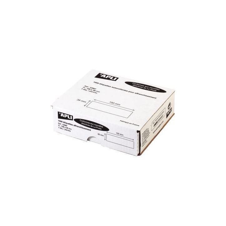Boîte de 1 000 étiquettes d'affranchissement 150x39 mm 13567 AGIPA
