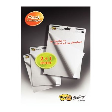 Achetez Pack de 3 blocs meeting chart dont 1 gratuit BP789 POST-IT 3M pas cher sur Ma Rentrée Scola..