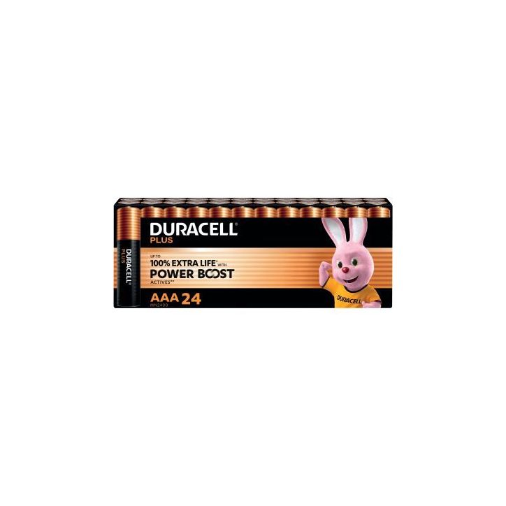 Boite 24 piles 1.5V PLUS POWERBOOST AAA / LR03 / MN2400 5000394178922 DURACELL