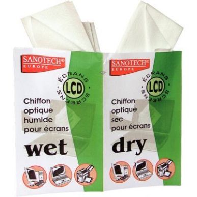 Achetez Sachet de 24 lingettes nettoyantes pour écran ST0165E SANOTECH pas cher sur Ma Rentrée Sco..