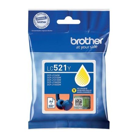 Achetez Brother CASQUE cartouche d'encre jaune authentique LC521Y BRSPILC521Y BROTHER pas cher sur M..