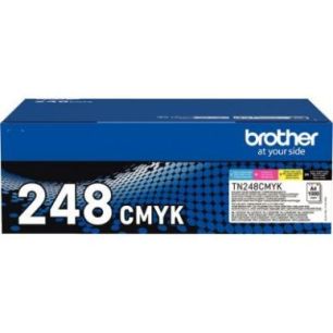Achetez Brother TN248CMYK pack de 4 toners laser noire, cyan, magenta et jaune authentique TN248CMYK..