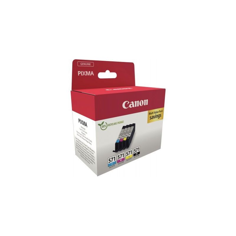 Achetez Canon 571 pack de 4 cartouches jet d'encre noire, cyan, magenta et jaune authentique (CLI571.. Achetez Canon 571 pack de 4 cartouches jet d'encre noire, cyan, magenta et jaune authentique (CLI571..