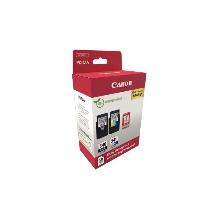 Canon 540 / 541 pack de 2 cartouches jet d'encre noire & couleurs authentique (PG540BK / CL541CMJ) 540/541 CAS(...)