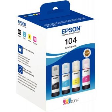 Achetez Lot de 4 flacons encre à la marque Epson T00P640 noir cyan magenta jaune 104 EPSPIT00P640 E..