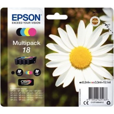 Achetez Lot de 4 cartouches jet d'encre à la marque Epson T18064 noir cyan magenta et jaune Paquere..