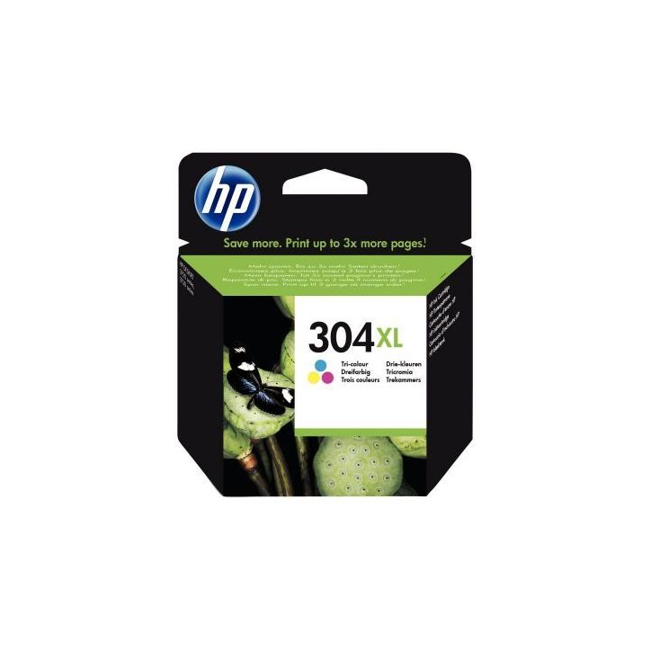 HP 304XL Cartouche d'Encre Trois Couleurs grande capacité Authentique (N9K07AE)