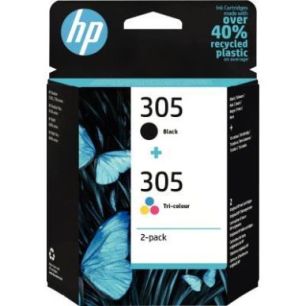 Achetez Lot de 2 cartouches encre à la marque HP 6ZD17AE noir et couleurs 305 6ZD17AE HP pas cher s..