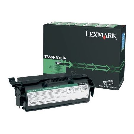 Achetez Lexmark T650H80G toner laser noir haute capacité authentique LXSPLT650H80G LEXMARK pas cher..