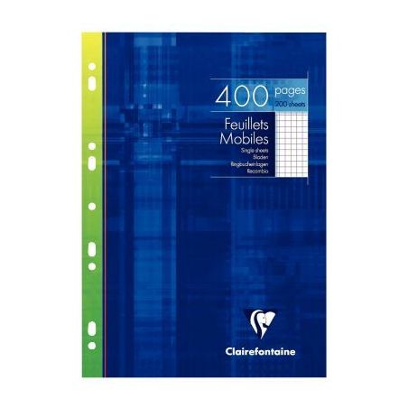 Achetez Etui 200 feuillets mobiles , 400 pages, 21x29,7 cm, 5x5, blanc 1792C CLAIREFONTAINE pas cher..