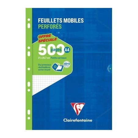 Achetez Étui de 250 feuillets mobiles, format A4, quadrillé 5x5, papier 90g, blanc 11792C METRIC C..