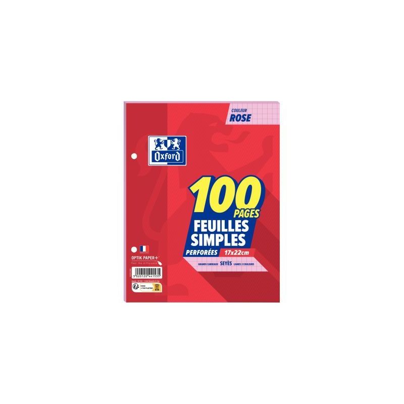 Achetez Sachet de 50 feuillets mobiles 17x22 cm seyès 80g, rose 100103243 HAMELIN pas cher sur Ma R..