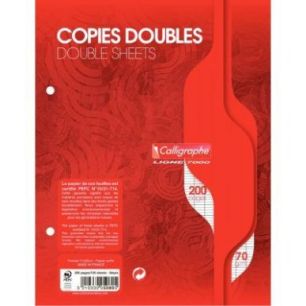 Achetez Sachet de 50 copies doubles (200 pages perforées) format 17x22 cm séyès 70g blanc 5080C p..